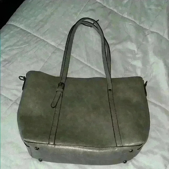 None Handbags - Elegant Gray Tote Bag